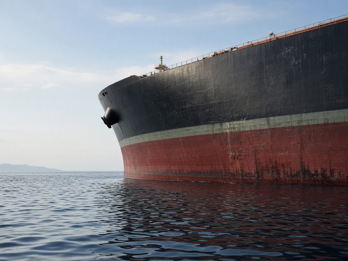 Oil tanker on open water